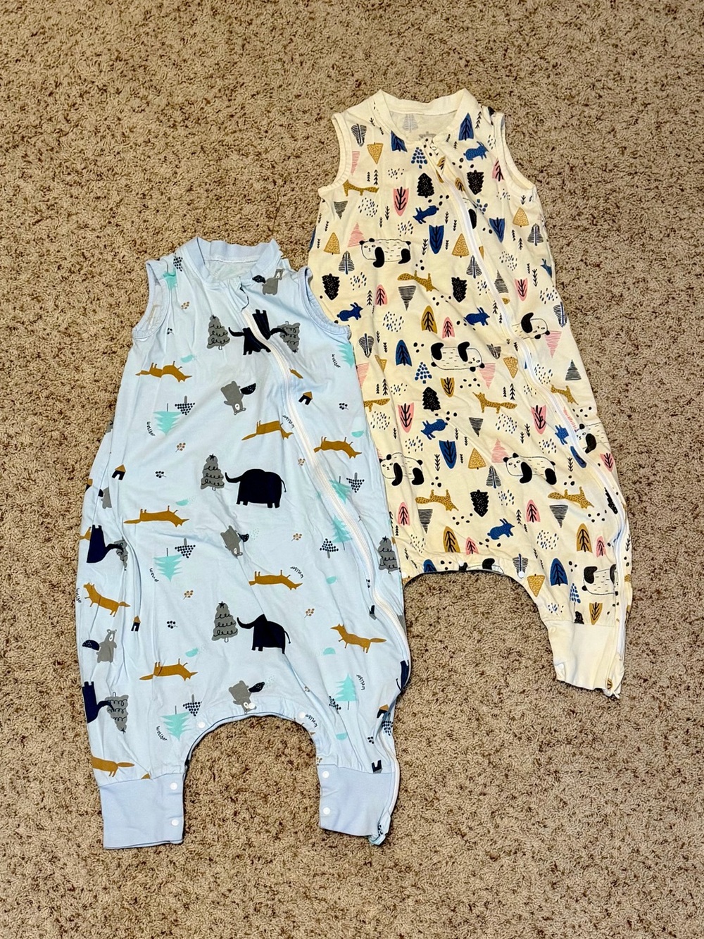 Kids/Toddler 2-Pack Lightweight Sleep Sack with Feet Holes. Size 3-4T. Like-New!